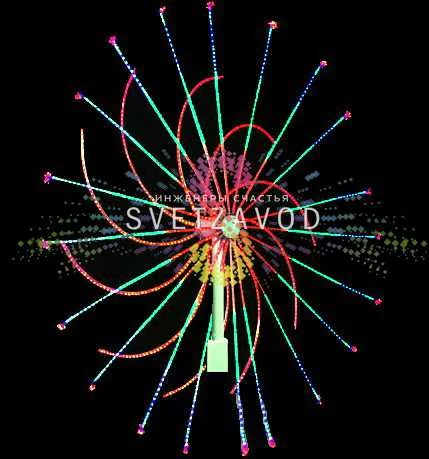 Световой фейерверк "Колесо", Ø3м, красный+белый, 24В