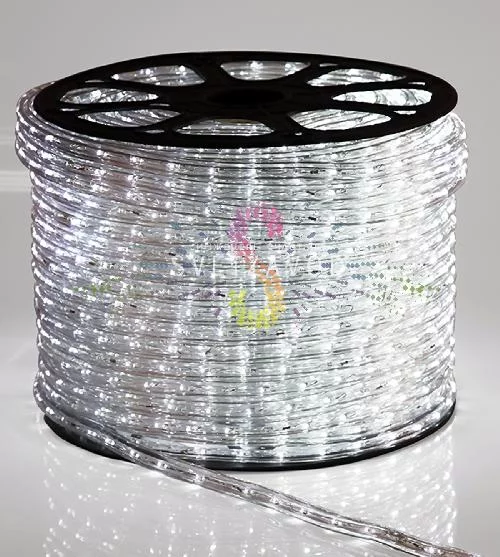 Светодиодный дюралайт, Ø 10мм, 220В, 2W, 24 led/м, фиксинг, белый, 100м, Neon-Night Светодиодный дюралайт, Ø 10мм, 220В, 2W, 24 led/м, фиксинг, белый, 100м, Neon-Night