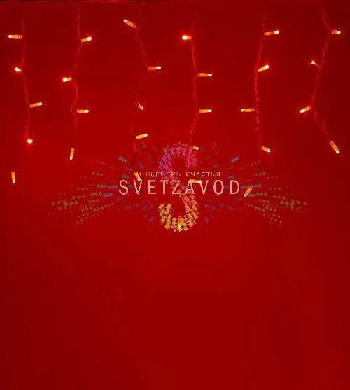 Светодиодная бахрома Айсикл, 4,8х0,6м, фиксинг, 220В, красная, белый каучук, IP65, с блоком