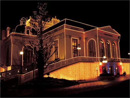 5 вариантов наружного светового оформления загородного дома Пример сплошной заливки светом