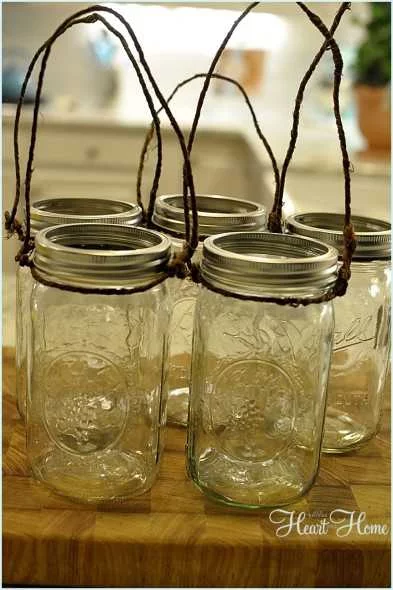 Самодельный светильник Развешивание банок на крюке