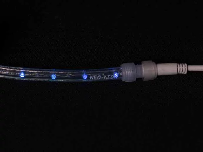 Подключение круглого и плоского дюралайта Проверка работы дюралайта