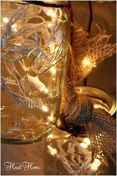 Самодельный светильник Размещение гирлянды в банках