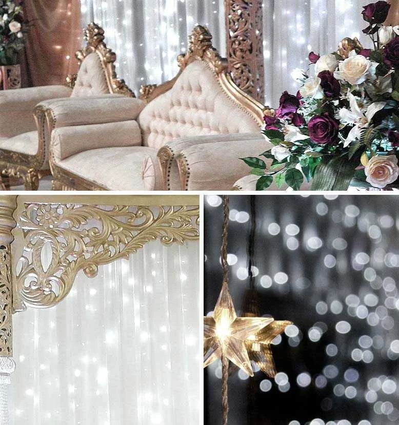 Световой занавес за столом молодоженов