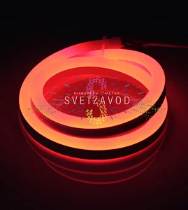 Светодиодный гибкий неон, красный, 12х25мм, 120SMD2835, 24В, IP65, 50м