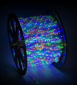 Светодиодный дюралайт, Ø 13мм, 220В, 3W, 36 led/м, чейзинг, мульти, шаг 2м, 100м, Rich Led