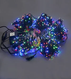 Клип Лайт Спайдер, 24В, 5 нитей по 20м, мульти, мерцающий, WF, черный ПВХ, IP54