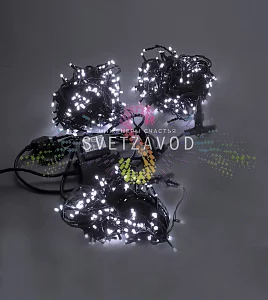 Клип Лайт Спайдер, 24В, 3 нити по 20м, белый, мерцающий, WF, черный ПВХ, IP54