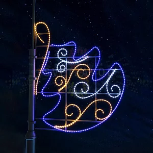 Светодиодная консоль "Ёлочная игрушка", 150х123 см, белый, синий, желтый