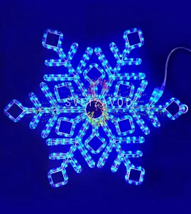 Светодиодная Снежинка, 70см, синяя, фиксинг, 220В, IP65, Riсh Lеd