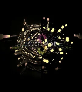 Гирлянда-нить Стринг Лайт, 24В, фиксинг, теплая белая, 10м, черная резина, IP65, Rich Led