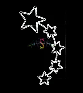 Светодиодная консоль "Пять звезд", 150х88 см, белая