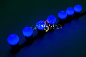 Декоративная лампа, Е27, 4 LED, 1,2Вт, 24В, Ø45мм, синяя