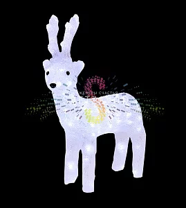 Акриловая фигура 3D Северный олень, 45 см, 100 LED, 24В, с трансформатором, Neon-Night