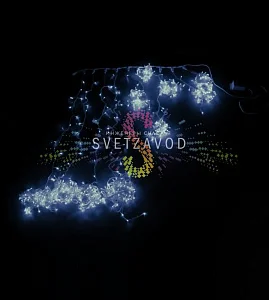 Светодиодный дождь Водопад, 1х10м, белый, чейзинг, прозрачный ПВХ, 24В, IP54