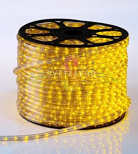 Светодиодный дюралайт, Ø 13мм, 220В, 3W, 24 led/м, чейзинг, желтый, 100м, Neon-Night