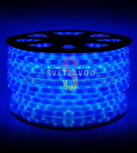 Светодиодный дюралайт, Ø 13мм, 220В, 2W, 36 led/м, фиксинг, синий, шаг 1м, 100м, молочный, Rich Led