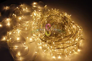 Клип Лайт 12В, мерцающий, WWF, теплый белый, 667LED, 100м, прозрачный ПВХ, с защитным колпачком,IP64