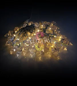 Светодиодная гирлянда Кристаллы, 4м, 40led, 220В, белый ПВХ, теплая белая