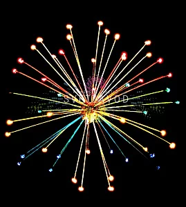 Световой мини-фейерверк "Шар", Ø1,1м, мульти, 24В, 25 лучей