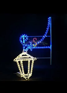 Светодиодная консоль "Фонарик", 90х50 см, теплый белый, синий