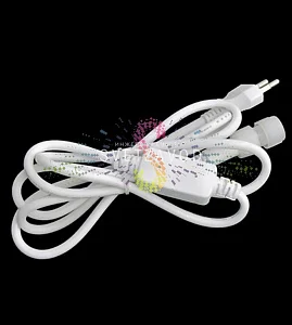 Силовой шнур с диодным мостом для светодиодного дюралайта 3W Ø 13мм, белый, до 100м