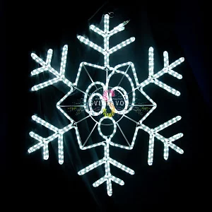 Светодиодная Снежинка-смайлик №2, 103см, белая, фиксинг, 220В, IP65, Riсh Lеd