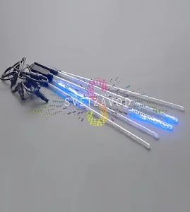  Гирлянда Тающие сосульки, синяя, 5х50см, шлейф 5м, 12В, 320LED, IP54, с блоком питания