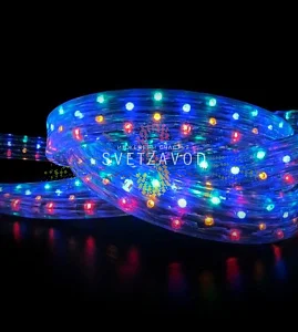 Светодиодный дюралайт, 11х28мм, 220В, 5W, 144 led/м, чейзинг, мульти, 50м
