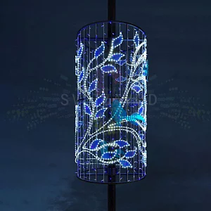 Светодиодная консоль "Ветки 3D", 150х70x70 см, белый, синий