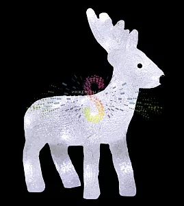 Акриловая светодиодная фигура 3D Оленёнок 30х14х35 см, 40LED, на батарейках, Neon-Night