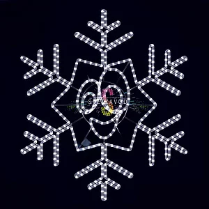 Светодиодная Снежинка-смайлик №1, 103см, белая, фиксинг, 220В, IP65, Riсh Lеd