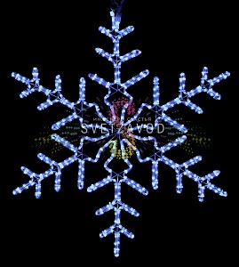 Светодиодная Снежинка, 95см, синяя, фиксинг, 220В, IP65