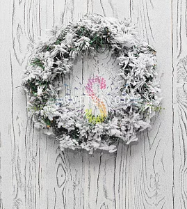Узнайте оптовую цену на этот морозостойкий рождественский венок! Рождественский еловый венок заснеженный, Ø30см, ветки ПВХ, Neon-Night