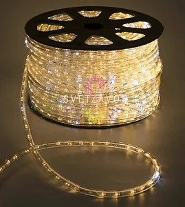 Дюралайт круглый, Ø 13мм, теплый белый, 10м, 220В, 2W, 36 led/м, мерцающий