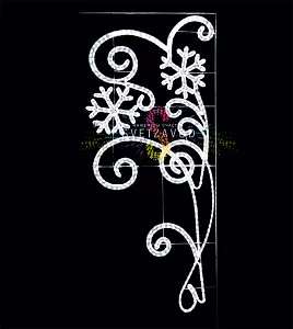 Светодиодная консоль "Снежные узоры", 180х80 см, белая