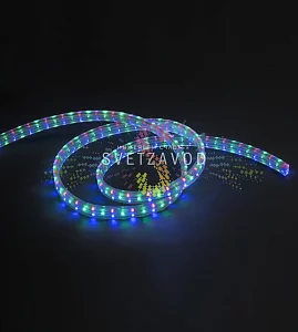 Светодиодный дюралайт, 11х22мм, 220В, 4W, 89 led/м, чейзинг, мульти, 90м