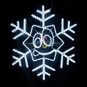 Светодиодная Снежинка-смайлик №3, 103см, белая, фиксинг, 220В, IP65, Riсh Lеd