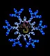 Светодиодная Снежинка, 43см, синяя+белая, фиксинг, 220В, IP65