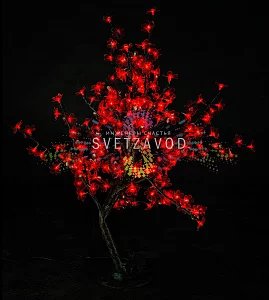 Светодиодный куст Сакуры, 0,8 м, Ø0,8 м, 224 LED, красный