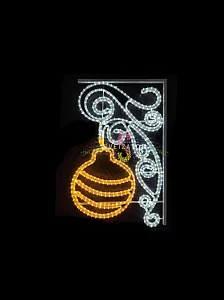 Светодиодная консоль "Шар новогодний", 100х65 см, белый, теплый белый