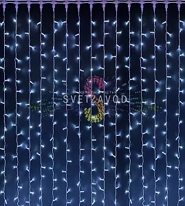 Светодиодный дождь 2х6м, белый, мерцающий, WF, белый ПВХ, 220В, IP65, Rich Led