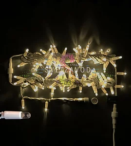 Гирлянда-нить Стринг Лайт, 24В, фиксинг, теплая белая, 10м, белый ПВХ, IP65, Rich Led