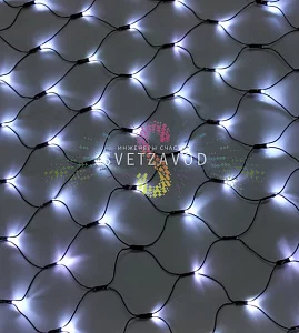 Световая сеть, 2х4м, 220В, белая, мерцающая, белый Flash, черный ПВХ, IP54