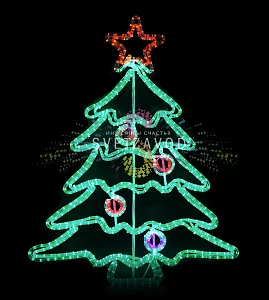 Закажите праздничное панно со скидкой! Светодиодное панно "Праздничная ель", 100х77см, 220В, IP65