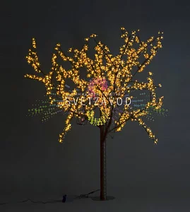 Светодиодное дерево Сакура, 1,9 м, Ø1,5 м, желтое, 36B, 972LED, IP54