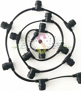 Белт лайт 2W, 220/24В, шаг 20см, E27, черный, фиксинг, 50м, влагозащищенный, Svetzavod 