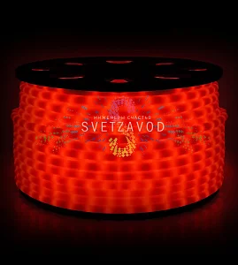 Светодиодный дюралайт, Ø 13мм, 220В, 2W, 36 led/м фиксинг, красный, шаг 1м, 100м, молочный, Rich Led