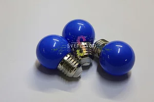 Декоративная лампа, Е27, 4 LED, 1,2Вт, Ø45мм, синяя, диммируемая