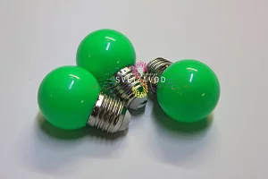 Декоративная лампа, Е27, 4 LED, 1,2Вт, Ø45мм, зеленая, диммируемая